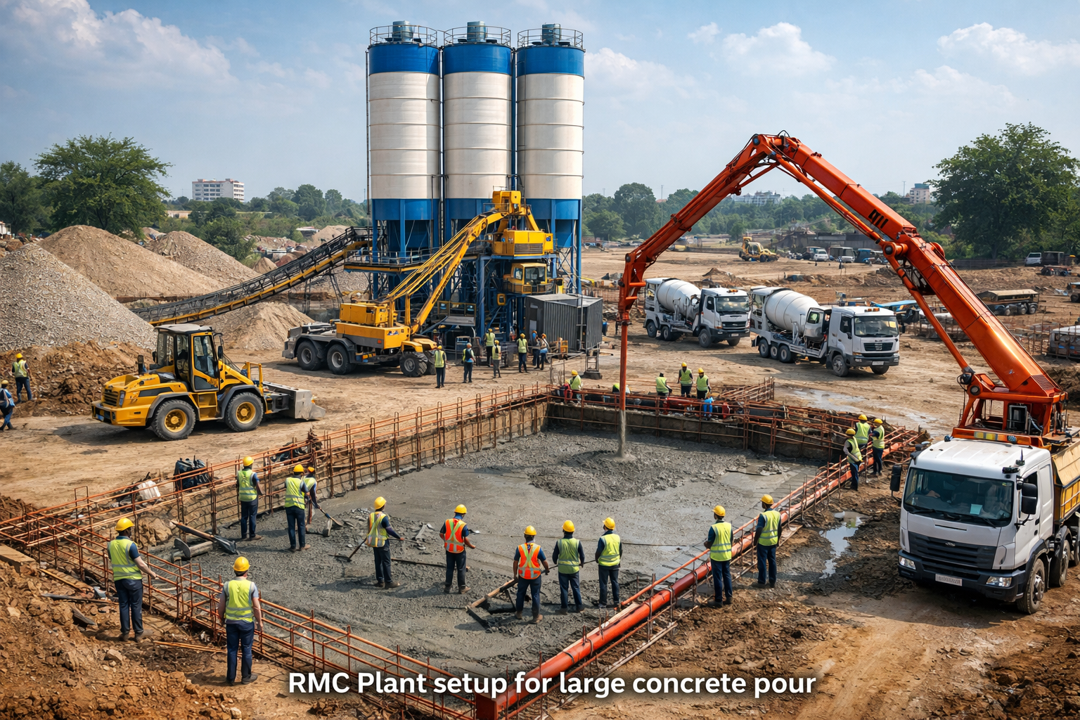 RMC plant setup for mass concrete